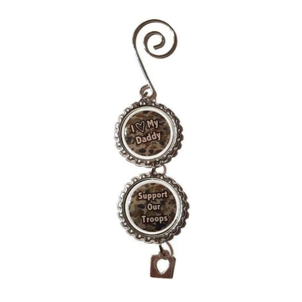 I Love My Soldier Daddy Support Our Troops Christmas Ornament/ Wall Hanger/ Car